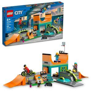 LEGO My City Street Skate Park 60364 Building Toy Set, Includes a Skateboard, BM